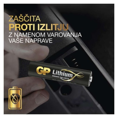 Baterija GP litijeva FR03 AAA 2 blister