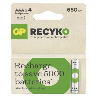 Nabíjacia batéria GP ReCyko 650 mAh (AAA), 4 ks