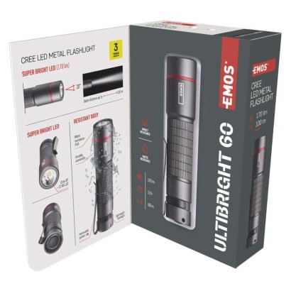 CREE LED svetilka kovinska Ultibright 60, 170lm, 1xAA
