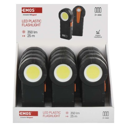 COB LED Kunststoff-Taschenlampe,, 3× AAA, 12 Stk.