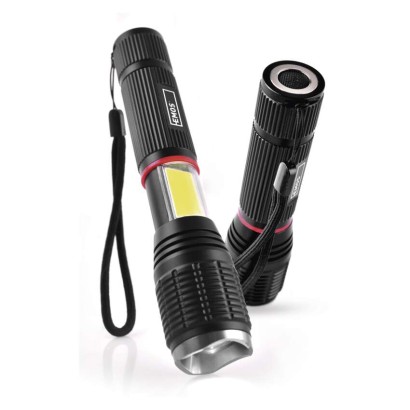 COB LED+LED Metall-Taschenlampe P3111, 230 lm, 3x AAA, Fokus