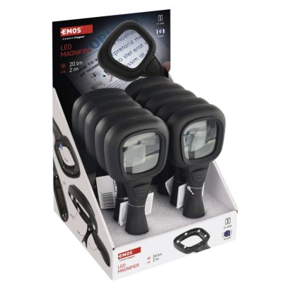 Rokas lupa ar LED/UV apgaismojumu, 10 gab., kaste