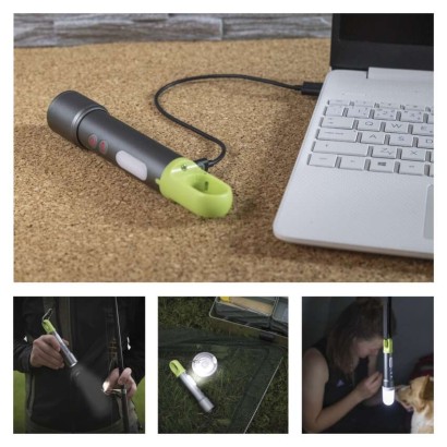 Ročna LED svetilka, 600 lm, 1 200 mAh, kovinska