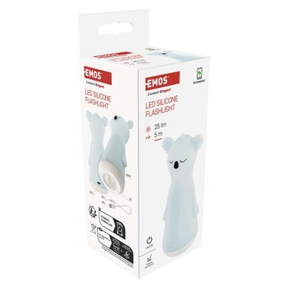 LED silikonska svetilka z nočno lučjo P2316, 25 lm, 1200 mAh
