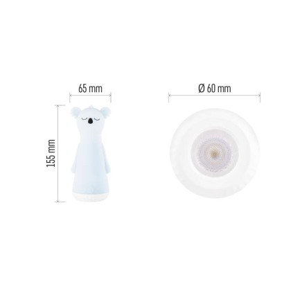 LED silikonska svetilka z nočno lučjo P2316, 25 lm, 1200 mAh