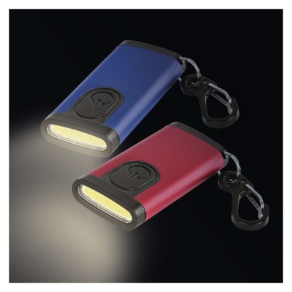 Wiederaufladbare Mini-LED-Taschenlampe - Schlüsselanhänger, 100 lm, 12 Stück, Display-Box