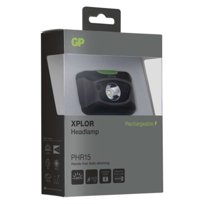 CREE LED nabíjecí čelovka GP Xplor PHR15, 300 lm