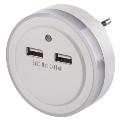 LED Nachtlicht P3313, netzbetrieben, mit 2x USB