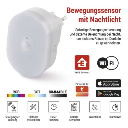 GoSmart PIR-Sensor (Bewegungssensor) mit Nachtlicht, WiFi
