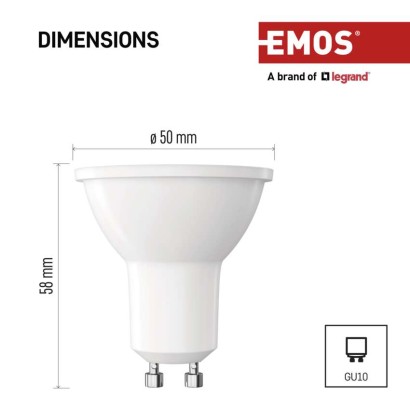 LED spuldze Classic MR16 / GU10 / 7 W  (60 W) / 806 lm / Auksti balta