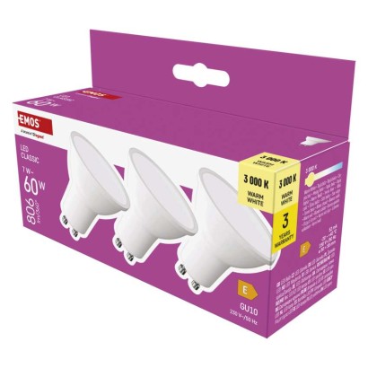 LED spuldze Classic MR16 / GU10 / 7 W  (60 W) / 806 lm / Silti balta
