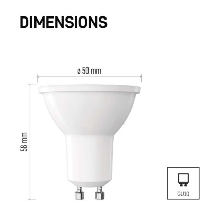 LED spuldze Classic MR16 / GU10 / 7 W  (60 W) / 806 lm / Silti balta