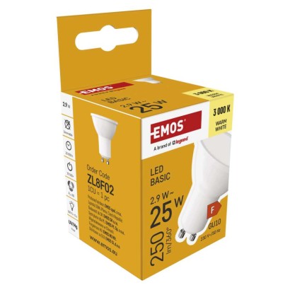 Żarówka LED Basic MR16 / GU10 / 2,9 W (25 W) / 250 lm / ciepła biel