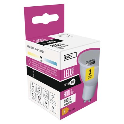 LED žarnica Classic MR16 / GU10 / 7 W (60 W) / 800 lm / nevtralno bela / zatemnilna