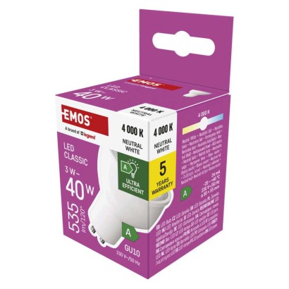 LED žarnica Classic MR16 A CLASS/ GU10 / 3 W (40 W) / 535 lm / Nevtralna bela