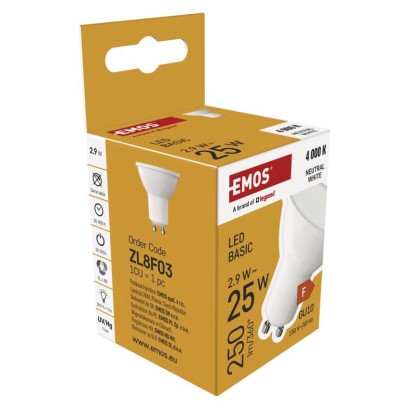 Żarówka LED Basic MR16 / GU10 / 2,9 W (25 W) / 250 lm / neutralna biel