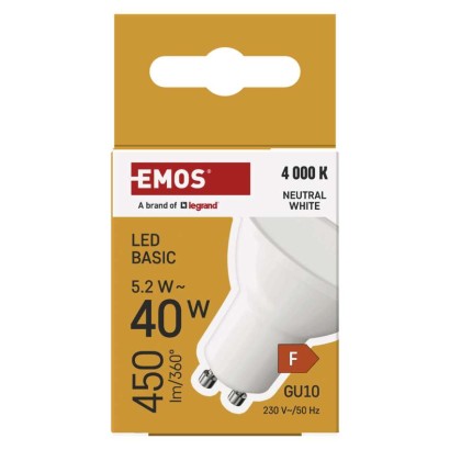 LED žarnica Basic MR16 / GU10 / 5,2 W (40 W) / 450 lm / Nevtralna bela
