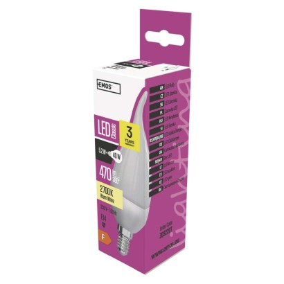 LED žárovka Classic svíčka / E14 / 5,2 W (40 W) / 470 lm / teplá bílá