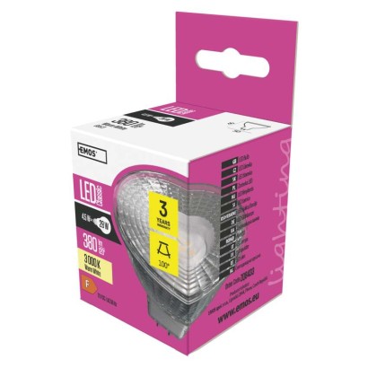 LED spuldze Classic MR16 / GU5.3 / 4,5 W (28 W) / 380 lm / silti balta