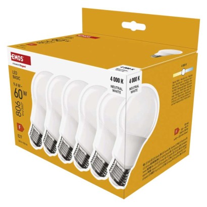 LED pirn Basic A60 / E27 / 9,4 W (60 W) / 806 lm / Neutraalne valge