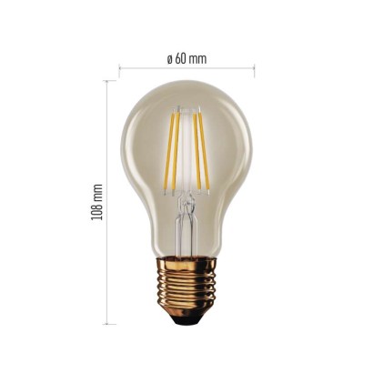 Żarówka LED Vintage A60 / E27 / 4,5 W (40 W) / 420 lm / 420 lm / Ciepła biel