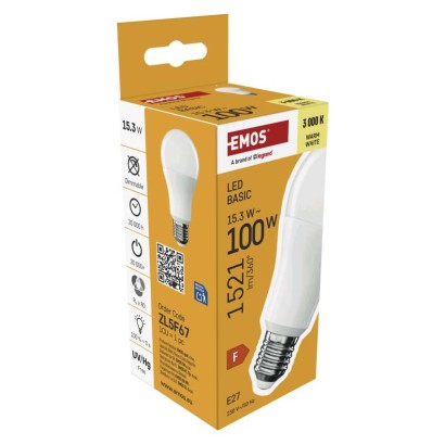 LED žarnica Basic A60 / E27 / 15,3 W (100 W) / 1521 lm / Toplo bel