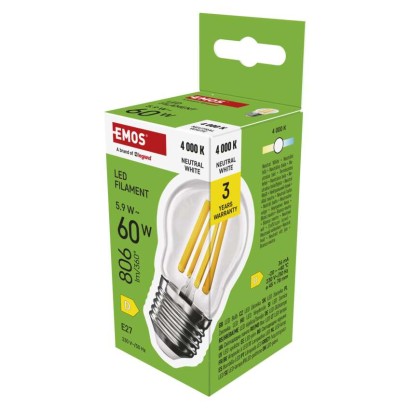 LED Lampe Filament Mini Globe / E27 / 5,9 W (60 W) / 806 lm / Neutral Weiß