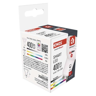 LED izzó GoSmart MR16 / GU10 / 4,8 W (35 W) / 400 lm / RGB / dimmelhető / Zigbee