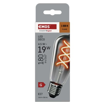 LED izzó DECO SMOKED ST64 / E27 / 4,5 W (19 W) / 180 lm / flame