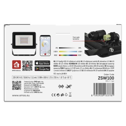 GOSMART LED prožektor 20W, 1720 lm, RGB+CCT, IP65