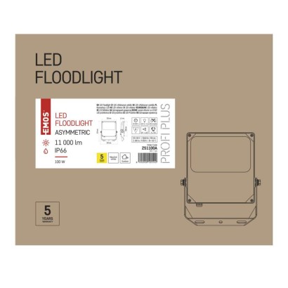 LED reflektor ASIMO asymmetric 100W, NW, črni