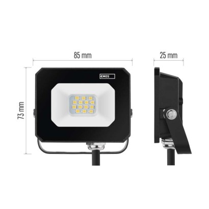 LED reflektor SIMPO 10 W, černý, neutrální bílá