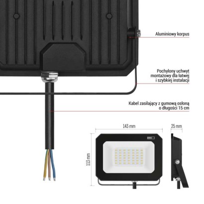 Naświetlacz LED SIMPO 20W, neutralna biel