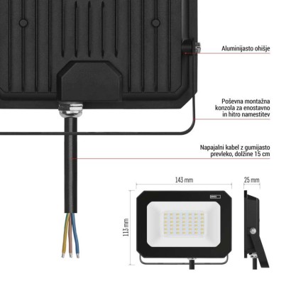 LED reflektor SIMPO 20 W nevtralna bela