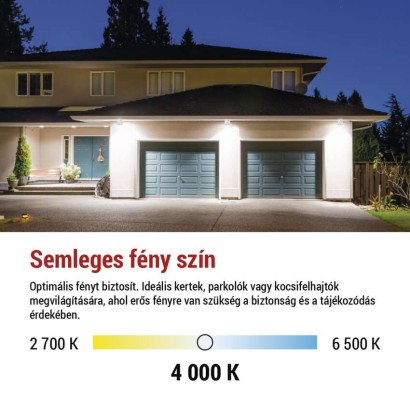 LED reflektor SIMPO 20W, fehér, IP65, 2000 lm, természetes fehér