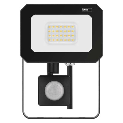 SIMPO LED prožektors ar kustības sensoru, 20 W, melns, neitrāli balts