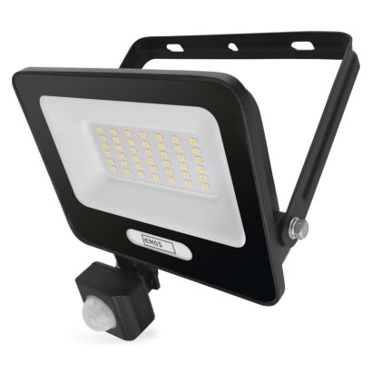 LED reflektor GLARO mit Bewegungssensor, 30 W, schwarz, IP54, 3000 lm, neutralweiß