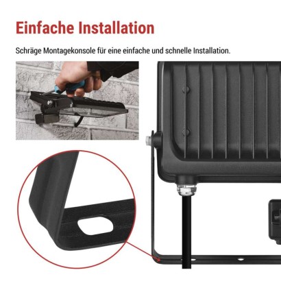 LED reflektor GLARO mit Bewegungssensor, 30 W, schwarz, IP54, 3000 lm, neutralweiß