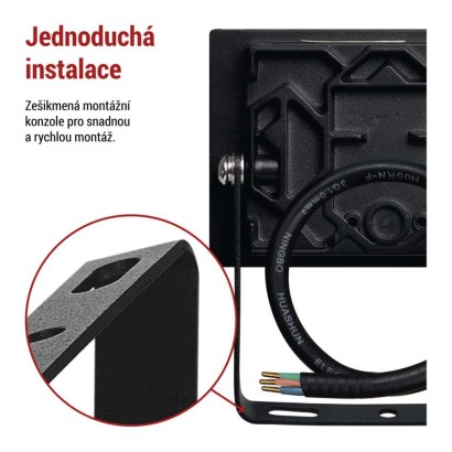 LED reflektor TAMBO 10,5 W, černý, neutrální bílá