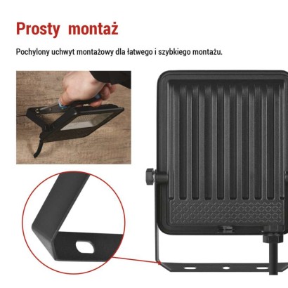Naświetlacz LED VISIO 30W czarny neutralna biel