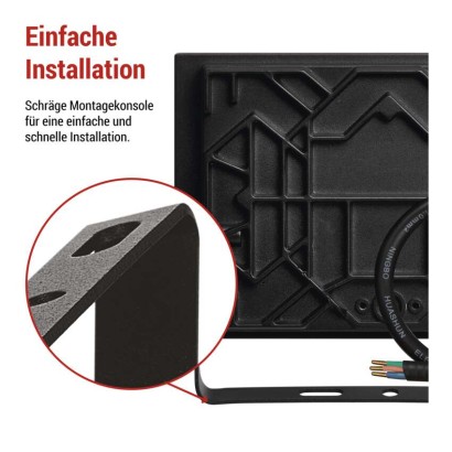 LED-Fluter TAMBO, 50 W, 5000 lm, IP65, schwarz