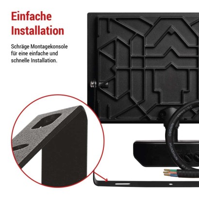 LED-Flutlicht TAMBO mit Bewegungssensor, 50 W, 5000 lm, schwarz