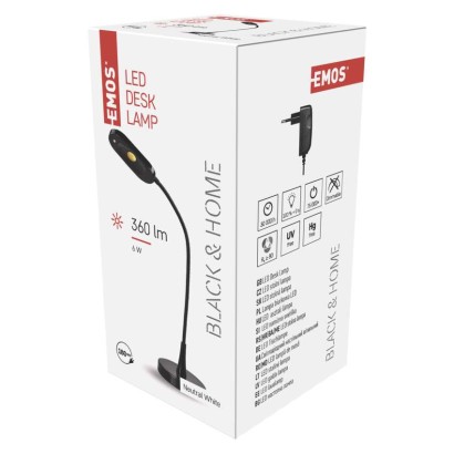 EMOS LED asztali lámpa black & home, fekete