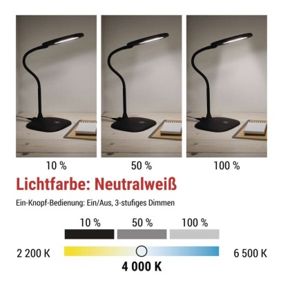 LED Schreibtischlampe STELLA, schwarz