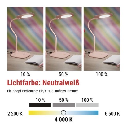 LED Schreibtischlampe STELLA, rosa