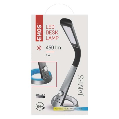 LED galda lampa JAMES, melna