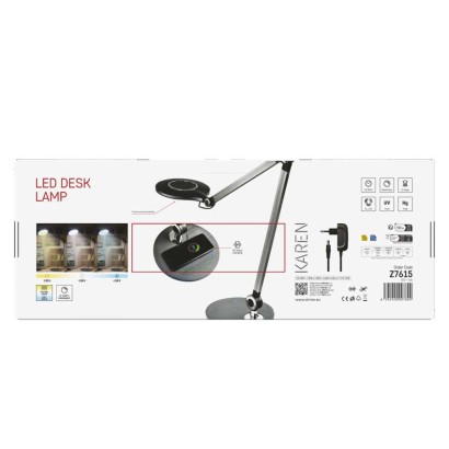 Lampa biurkowa LED KAREN, szary