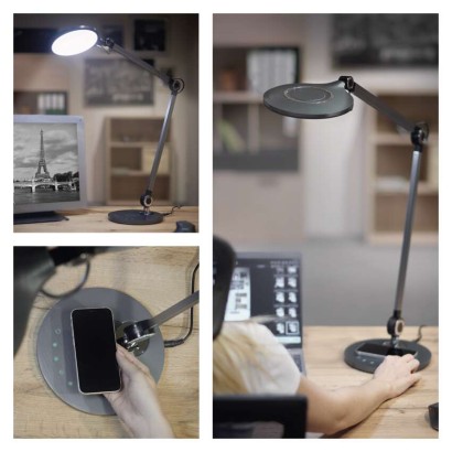 Lampa biurkowa LED KAREN, szary