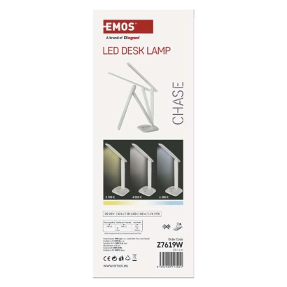 LED Schreibtischlampe CHASE, weiss