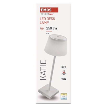 LED Schreibtischlampe KATIE, wiederaufladbar, weiss